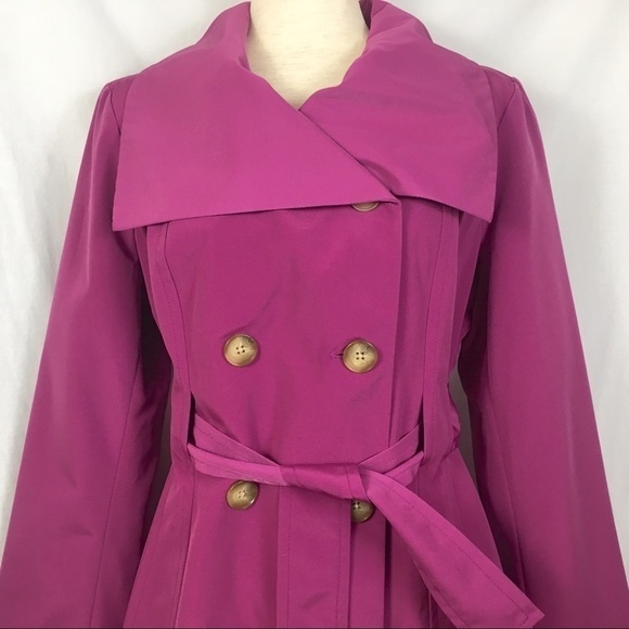 Anne Klein Purple Wide lapel Trench Coat Size Medium-Beautiful color! - Picture 2 of 4